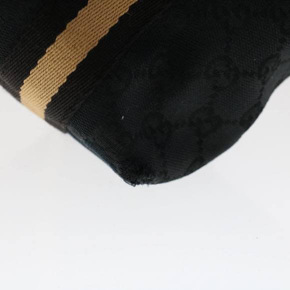 GUCCI GG Canvas Sherry Line Hand Bag Black White 139261 Auth 50162 - Picture 14 of 16